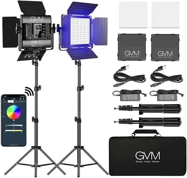 GVM 800D-RGB LED Studio Light Kit