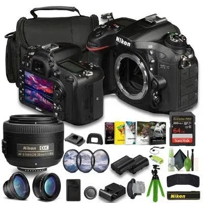 Nikon D7200 24.2 MP DX-Format Digital SLR Camera (1554) Bundle