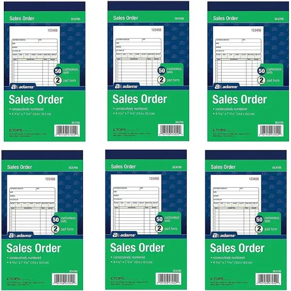 Adams Sales Order Books 2-Part Carbonless White/Canary