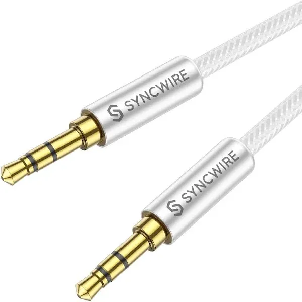 SYNCWIRE 3.5mm Nylon Braided Aux Cable Audio Auxiliary Input Adapter Male to Male Aux Cord for Headphones