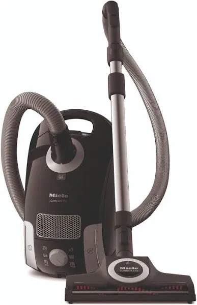 Miele Compact C1 Turbo Team Bagged Canister Vacuum, Obsidian Black