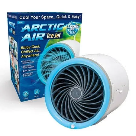 Arctic Air Ice Jet Personal Air Cooler, 3-Speed Room Cooler Reusable Ice Pack