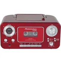 Studebaker Bluetooth Portable Stereo CD, AM/FM Stereo Radio and Cassette Player/Recorder