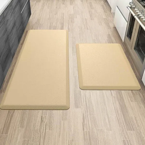 More Décor Anti Fatigue Kitchen Floor Mat, Standing Desk Mat, Double Pack, Non Slip, Waterproof - 0.47 Inches Thick - Rug Sizes 17.3" x 28" and 17.3" x 47.2" - Mint Green