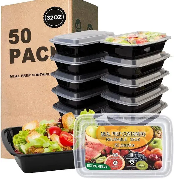 Ezalia 50 Pack Meal Prep Containers