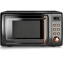 Costway 0.7Cu.ft Retro Countertop Microwave Oven 700W LED Display