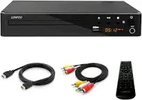 DVD Player for Tv,lonpoo Full HD DVD CD Player with HDMI,Region Free,Anti-Skip,No Picture Freeze,Noise Cancellation, Black