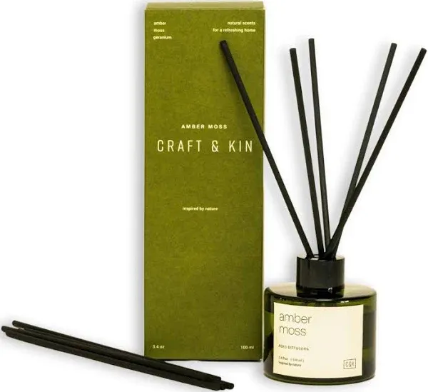 Craft & Kin Reed Diffuser Set Amber Moss