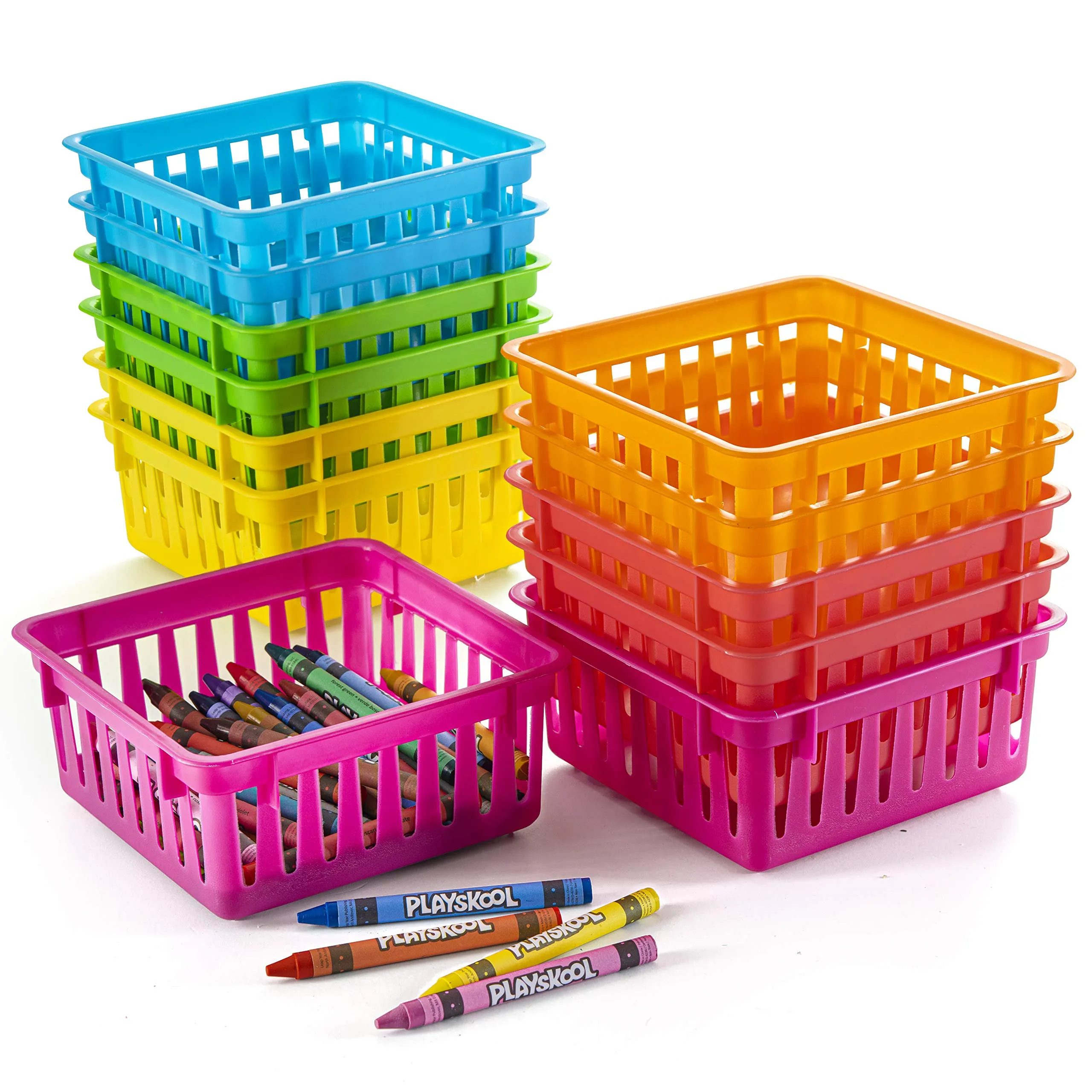 Prextex Classroom Storage Baskets Crayon and Pencill Container