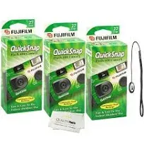 Fujifilm QuickSnap Flash 400 Disposable 35mm Camera (Pack of 10)