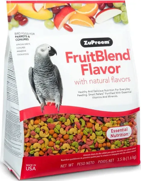 ZuPreem FruitBlend Flavor Bird Food for Parrots &amp; Conures