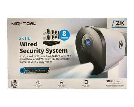 Night Owl CL-FT4D2-88L 12 Channel 8 Wired 4 Wi-Fi 2K 