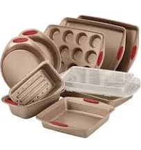 Cucina 10-Piece Latte and Cranberry Bakeware Set