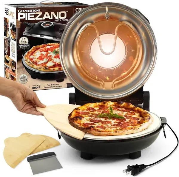 Granitestone Piezano Indoor/Outdoor Electric Pizza Oven w Ceramic Ston