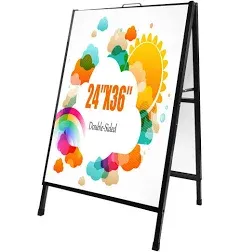 YDisplay A Frame Sign Heavy Duty Sidewalk Sign for Poster Board 24x 36 Inches Double-Sided Sandwich Sign,Including 2 Anti-Glare Covers & Corrugated