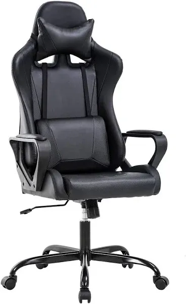 BestOffice Office Chair PC Gaming Chair Ergonomic Desk Chair Executive PU Leather Computer Chair Lumbar Support with Footrest Modern Task Rolling