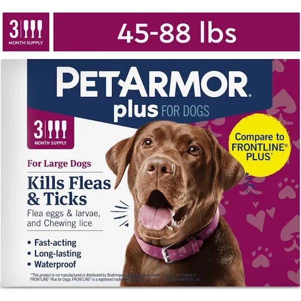 PetArmor Plus Flea &amp; Tick Spot Treatment for Large Dogs - 3 Pack