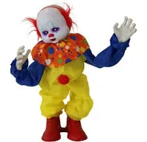 Haunted Hill Farm 2-Ft. Animatronic Clown, 5 Voice Greetings, Motion and Touch Activated, Red Light-up Eyes, Battery-Operated, Halloween Decoration