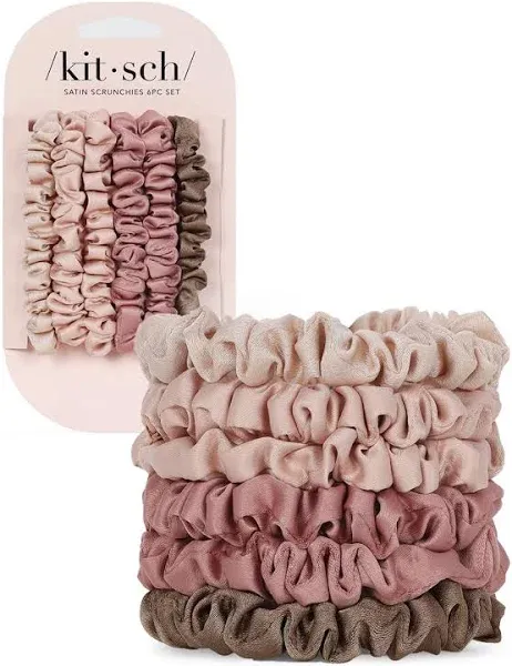 Kitsch Ultra Petite Satin Scrunchies (6pk)