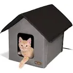 K&H Pet Products Outdoor Heated Kitty House - Gray/Black