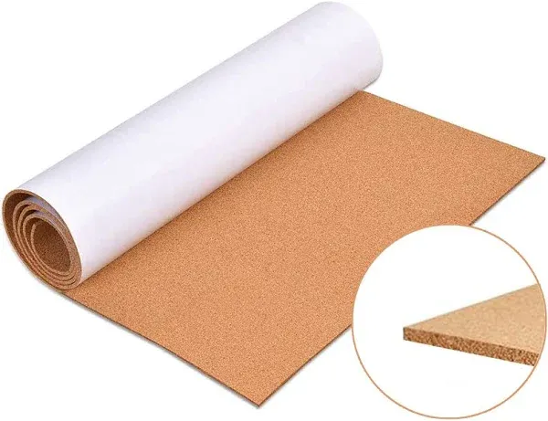 Self-Adhesive Cork Board Roll, 1/8" Thick Cork Boards for Walls, 47"x16" Cork Board Rolls Bulletin Boards for Home School Officel(3mm,Roll,47")