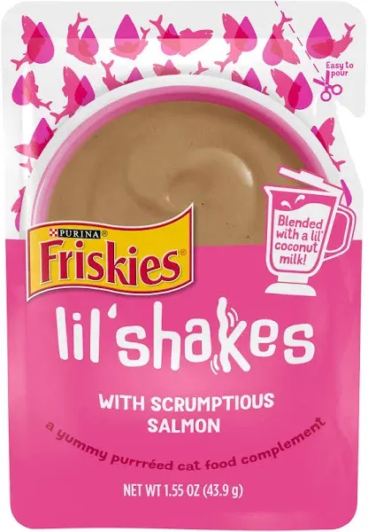 Friskies Lil' Shakes Salmon Puree Wet Cat Food Topper