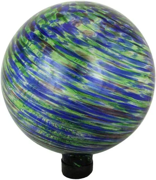 Northlight Swirled Pattern Outdoor Garden Gazing Ball - 10" - Green and Blue