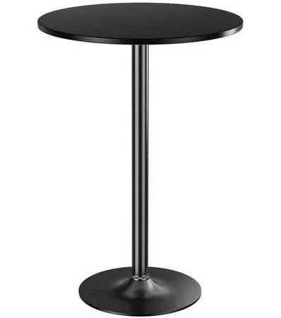 Homall Bistro Pub Table Round Bar Height Cocktail Table Metal Base MDF