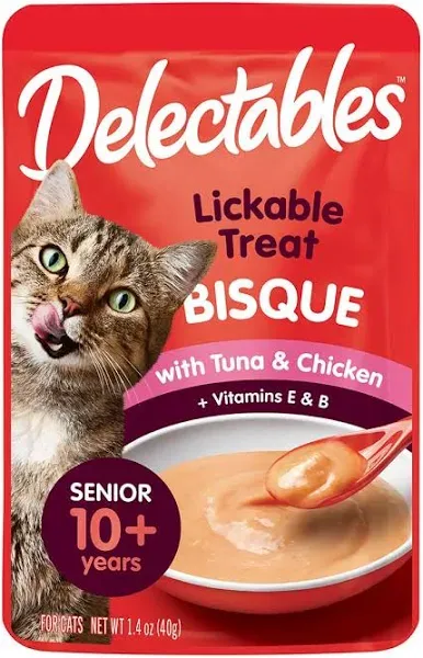 Hartz Delectables Bisque Senior Cat Treats Tuna & Chicken