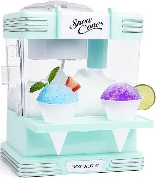 NOSTALGIA SNOW CONE MAKER SHAVED ICE MACHINE RETRO TABLE-TOP WHITE