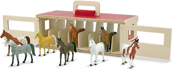 Melissa & Doug Take-Along Show-Horse Stable Play Set