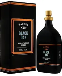 Barrel and Oak - Natural Fragrance Cologne, Cologne for Men, Eau de Cologne, Essential Oil-Based Scent, Warm Oak & Spicy Bergamot, Subtle Earthy Fragrance, Paraben & SLS Free (Black Oak, 2.7oz)