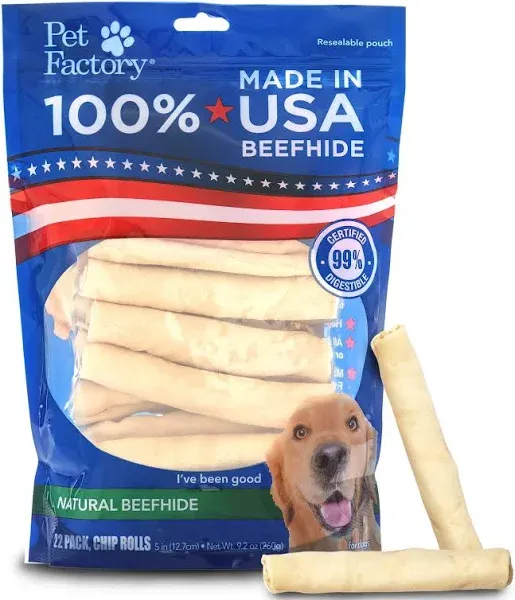 Pet Factory Beefhide Chip Rolls