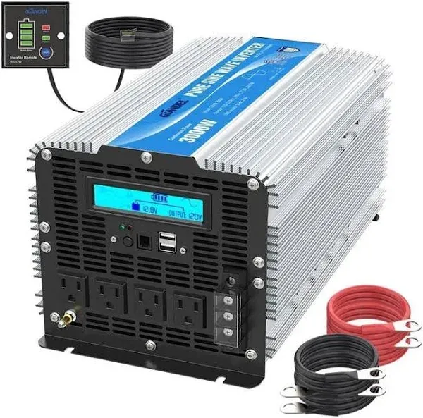 GIANDEL Pure Sine Wave Power Inverter 3000Watt DC 12 Volt to 120Volt