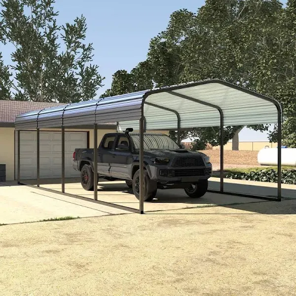 Veikous 12 ft. x 20 ft. Carport Garage Car Boat with Canopy and Shelter