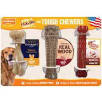 NYLABONE NYLA BONES FOR DOGS FLAVORED DOG CHEWS TOYS CHICKEN BACON STEAK 3 PACK