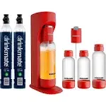 OmniFizz Party Pack Bundle, Sparkling Water and Soda Maker, Carbonates Any Drink Royal Red