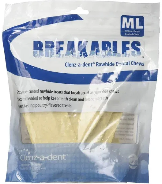 Clenz-a-dent Breakables Rawhide Dental Chews