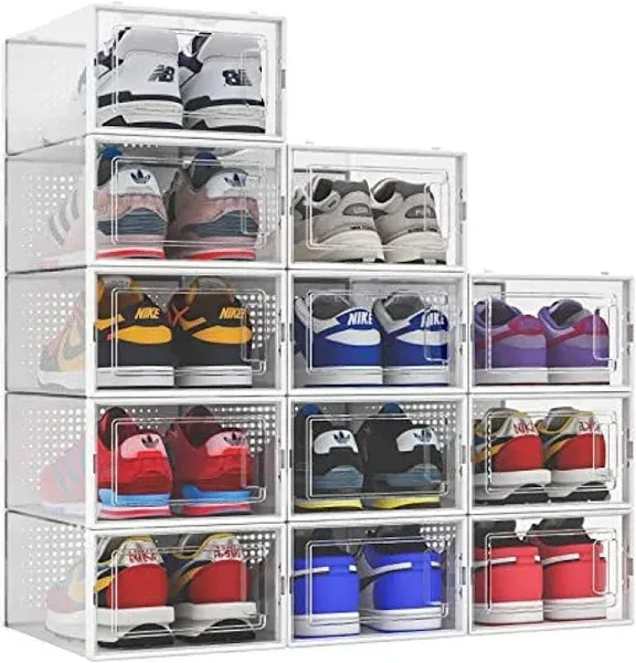 Seseno 12 Pack Shoe Storage Boxes