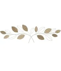 Deco 79 Metal Leaf Home Wall Decor Wall Sculpture, Wall Art 43" x 1" x 13", Brown