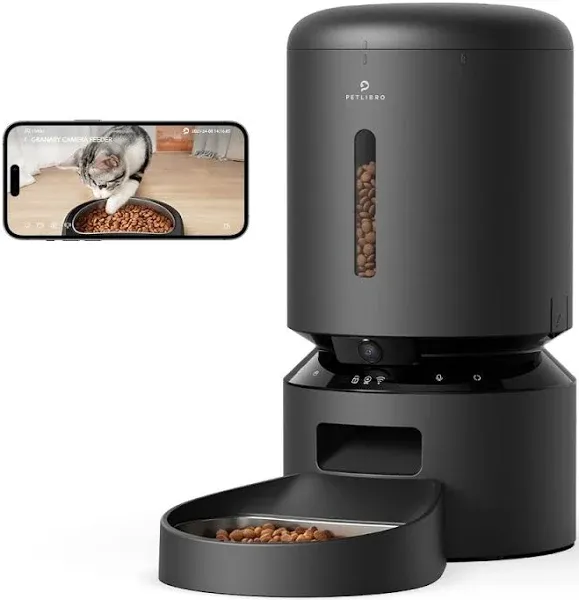 PETLIBRO - Granary WiFi Stainless Steel 5L Automatic Dog and Cat Feeder with Camera Monitoring - Black