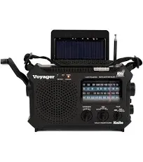 Kaito KA500IP-BLK Voyager Solar/Dynamo AM/FM/SW NOAA Weather Radio W/ Alert New