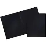 Jam Paper Plastic 2 Pocket School Pop Folders - Black - 6/Pack