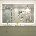 LED Backlit Frameless Lighted Bathroom Wall Mirror Vanity Mirror Dimmable Anti Fog Orren Ellis