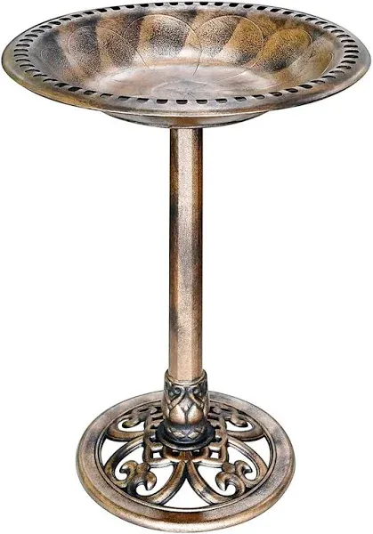 28 inch Height Polyresin Lightweight Antique Outdoor Garden Bird Bath