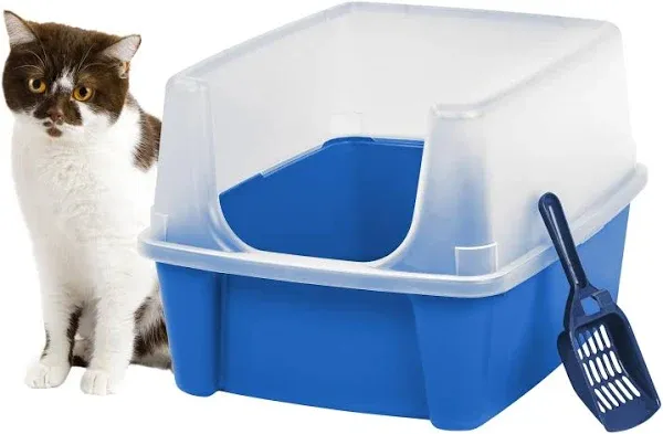 Iris Usa Usa Open Top Cat Litter Tray with Scoop and Scatter Shield