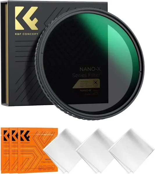 K&amp;F Concept 52mm Fader Variable Neutral Density Lens Filter ND2 - ND32 NO X Spot