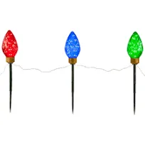 Northlight LED Lighted C9 Style Christmas Pathway Lawn Stakes