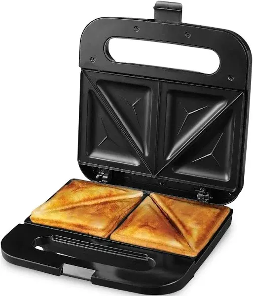 Ovente Electric Sandwich Maker Non-Stick Plates Black GPS401B Breakfast NEW