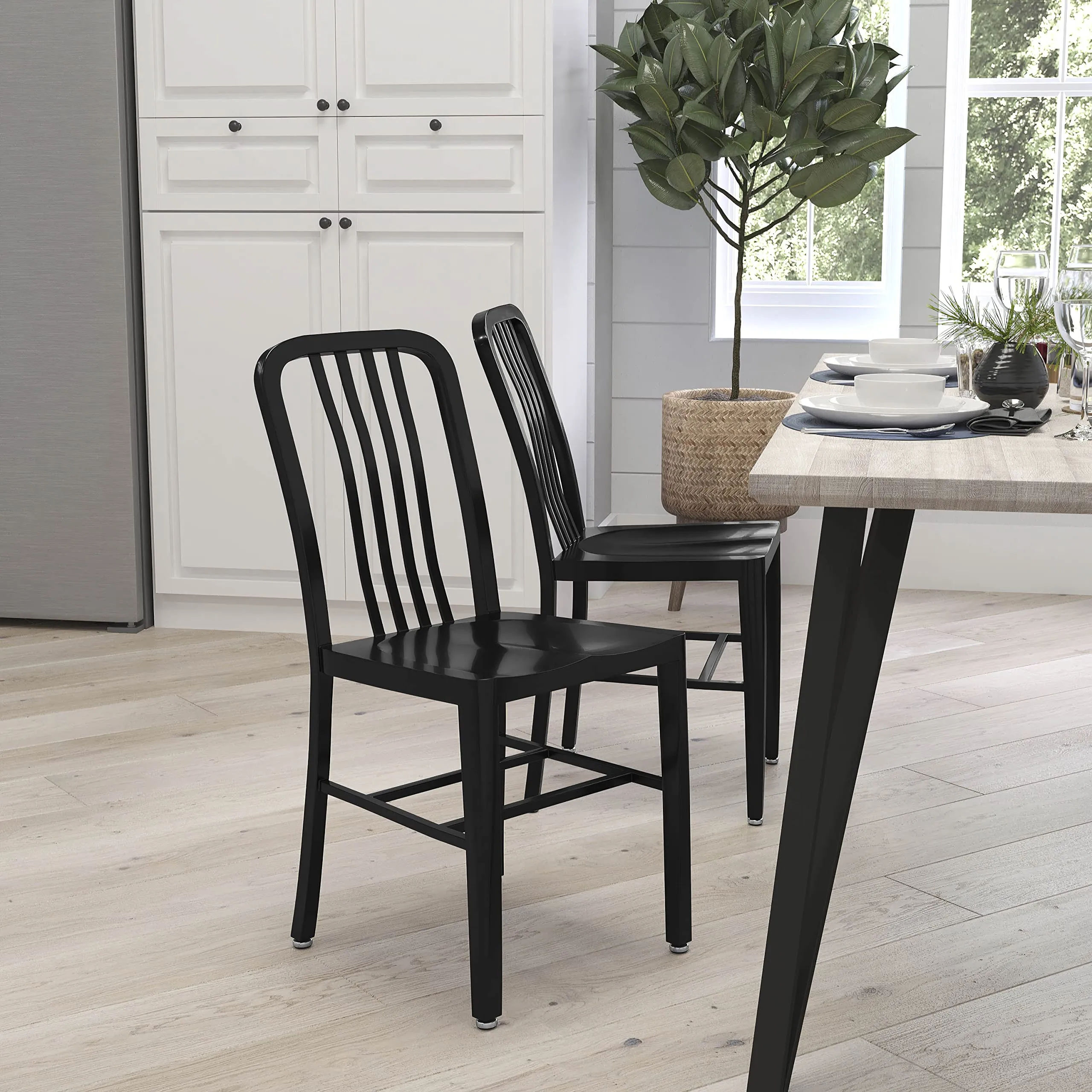 Merrick Lane Santorini 18 Inch Indoor/Outdoor Dining Chair